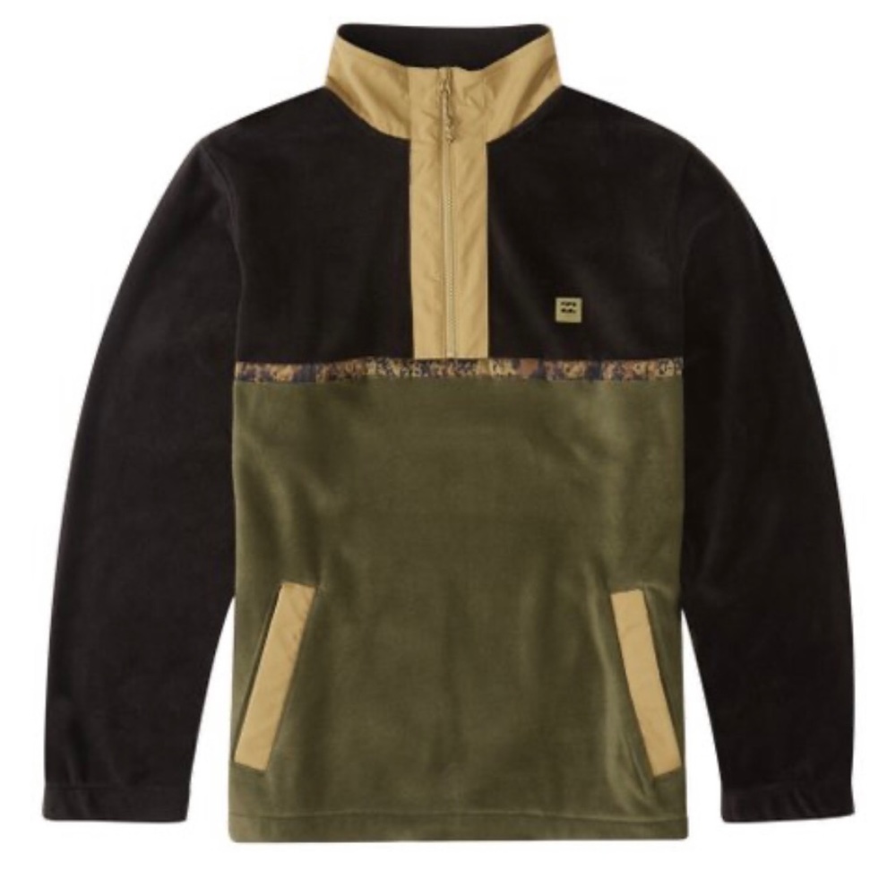 NWT Billabong Block Boundary Pullover Sweatshirt- Men’s Size Small Dark Olive